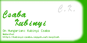 csaba kubinyi business card